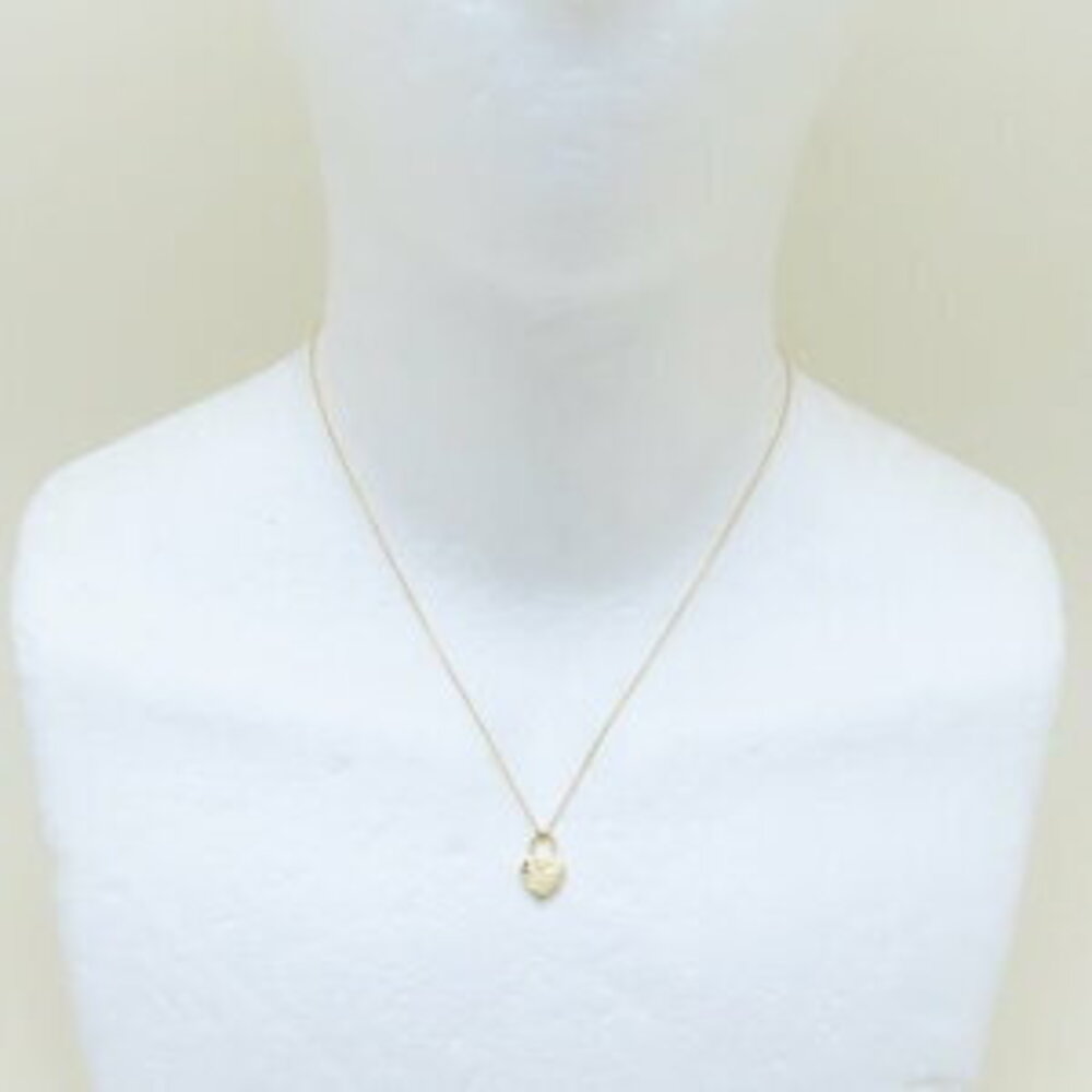 TIFFANY Return to Tiffany Heart Lock Necklace Yellow Gold